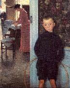 Mathey, Paul Woman Child in an Interior USA oil painting artist